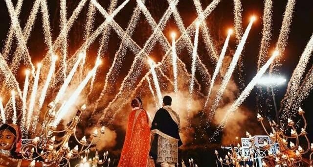 fireworks at wedding
