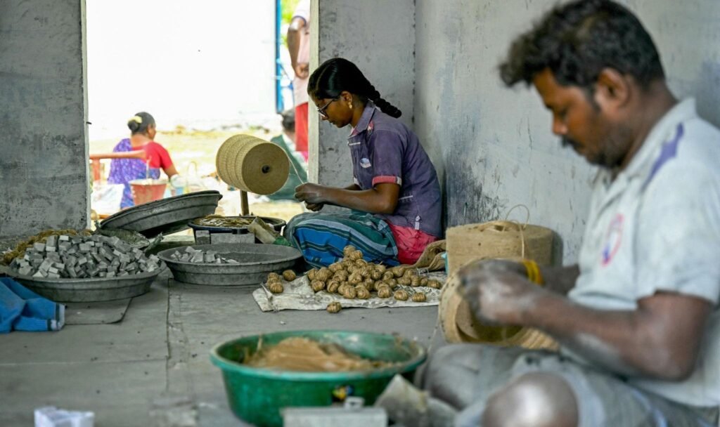 scene of a fireworks factory showing Made in India Firecrackers