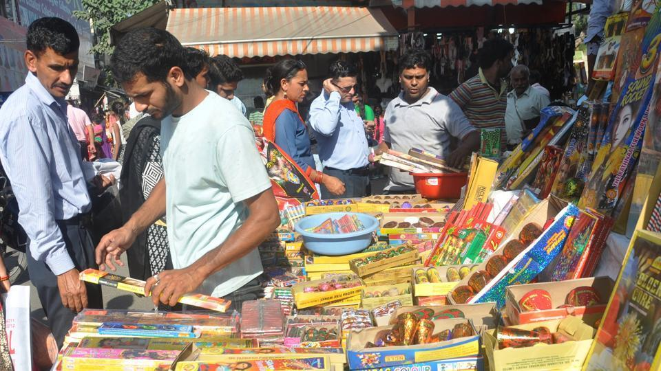 Fireworks business promotion ideas in action at a retail market stall in Uttarakhand